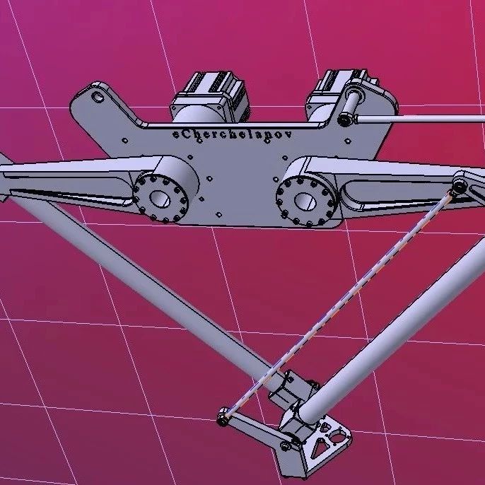 【机器人】两自由度并联机构3D模型图纸 STP格式