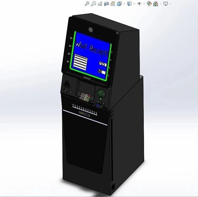 【工程机械】ATM机提款机钣金模型3D图纸 Solidworks设计