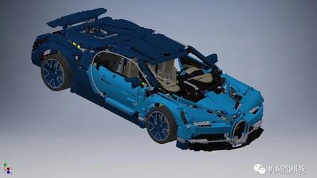 【汽车轿车】Technic Bugatti Chiron 42083布加迪跑车拼装模型3D图纸