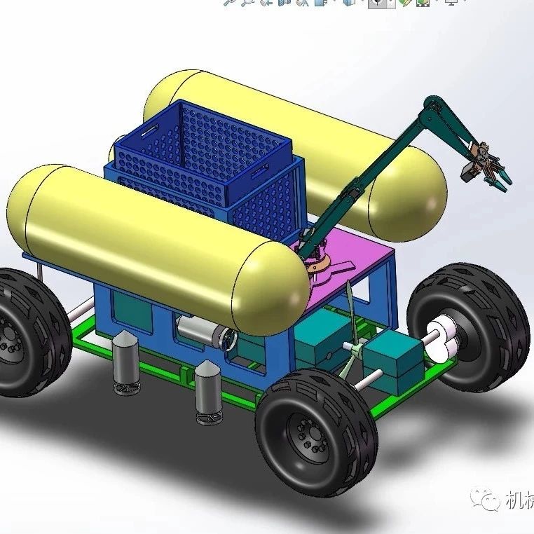【机器人】多功能水下采集机器人3D数模图纸 Solidworks设计