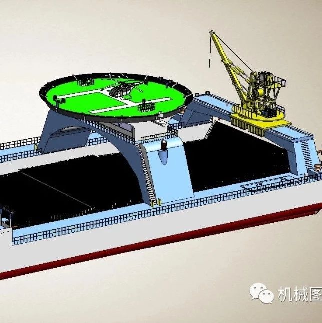 【海洋船舶】大型海上清污船舶3D模型图纸 STEP格式