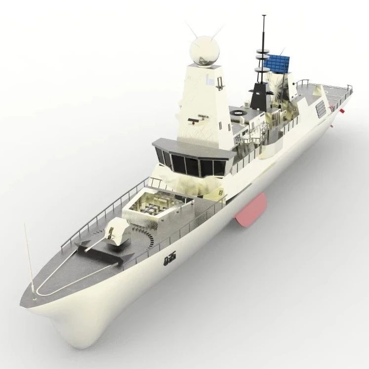 【海洋船舶】HMS Dragon (D35)防空驱逐舰简易模型3D图纸 Solidworks设计