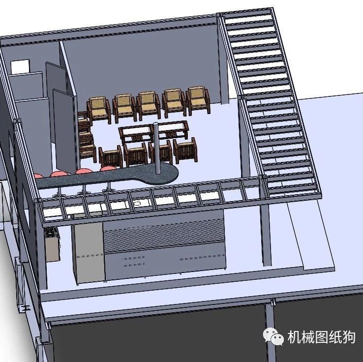 【工程机械】休闲停车场3D模型图纸 Solidworks设计