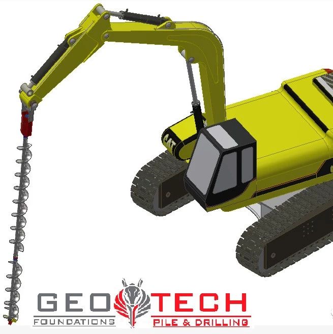 【工程机械】AUGER GEOTECH螺旋钻挖掘机3D模型图纸 STP格式