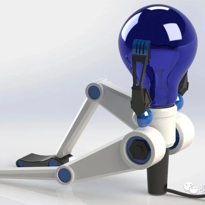 【生活艺术】机器人灯泡造型3D模型图纸 STEP格式