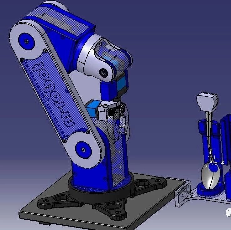 【机器人】简易6 DOF机械臂V0.7.4模型3D图纸 CATIA设计 附STP格式