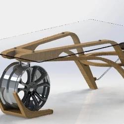 【生活艺术】轮毂支柱桌子3D模型图纸 STEP格式