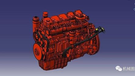 【发动机电机】Scania DC09柴油发动机3D模型图纸 STP格式
