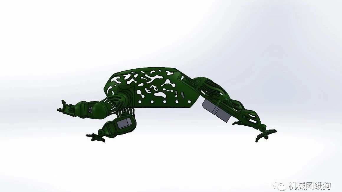 【机器人】跳跃青蛙机器人3D模型图纸 Solidworks设计