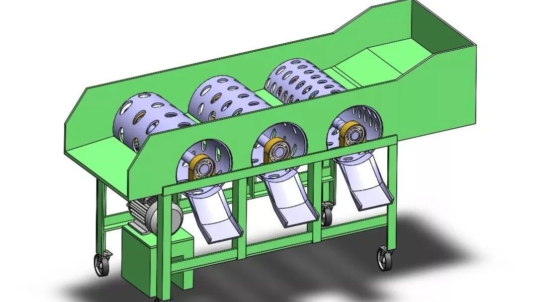 【农业机械】简易番茄分选机3D模型图纸 Solidworks设计