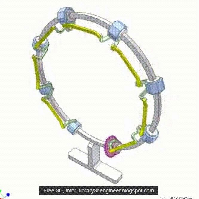 【精巧机构】旋转传动圆周3D模型图纸 INVENTOR设计