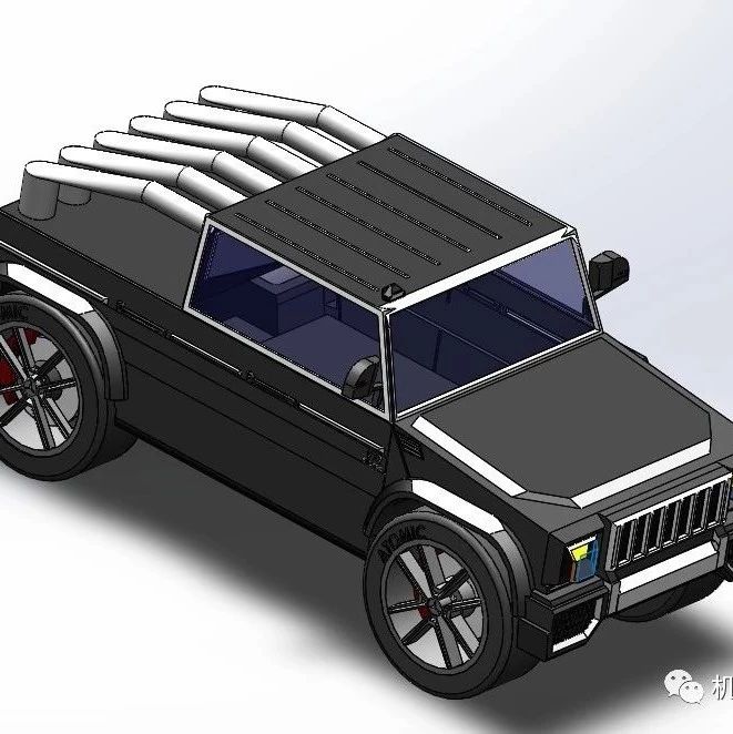 【汽车轿车】简易奔驰AMG g63轿车3D模型图纸 Solidworks设计