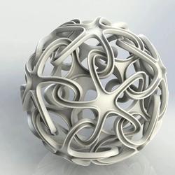 【生活艺术】互连五星艺术球造型3D模型图纸 Solidworks设计