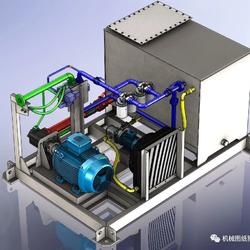 【工程机械】高大上液压站设计方案3D模型图纸 STEP格式