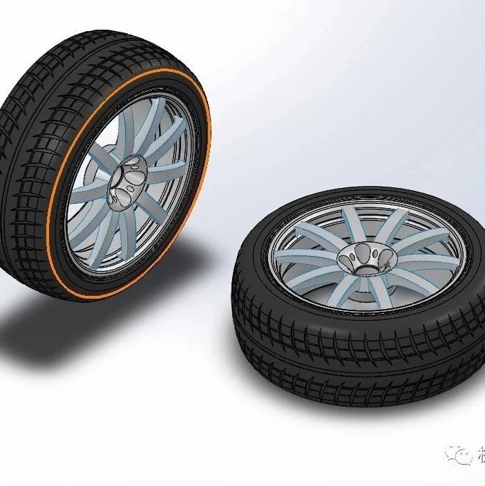 【汽车轿车】简易轮胎轮毂3D模型图纸 Solidworks设计