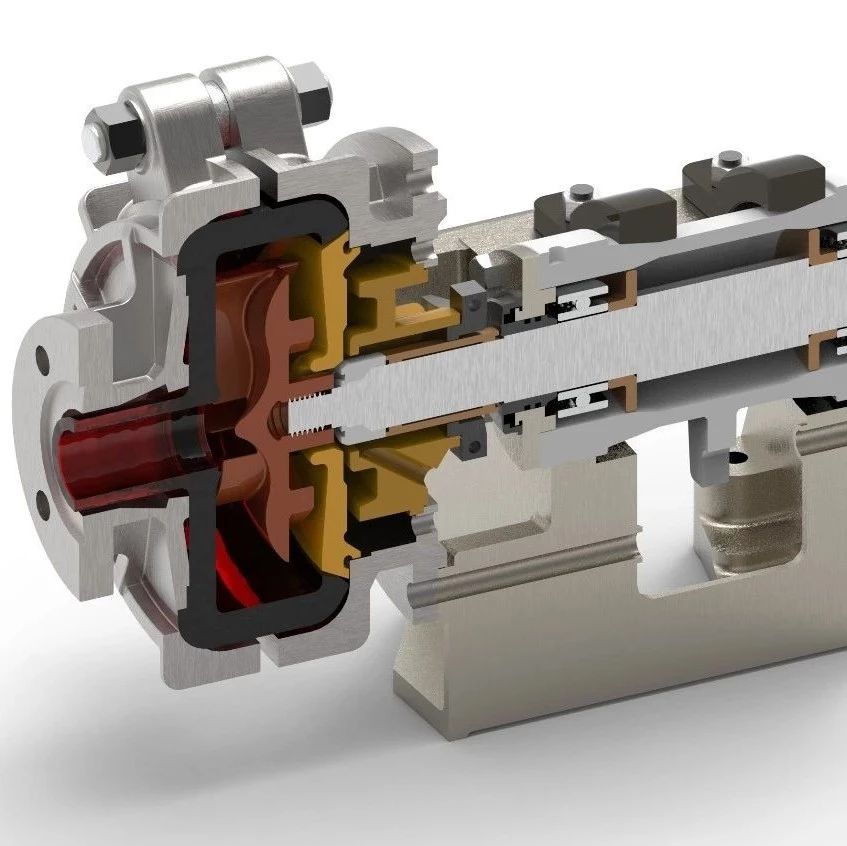【工程机械】半剖离心泵结构3D模型图纸 Solidworks设计