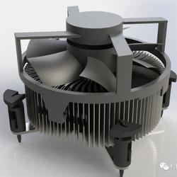 【生活艺术】CPU散热风扇3D模型图纸 Solidworks设计