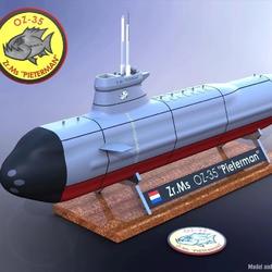 【海洋船舶】ZR MS Pieterman潜艇模型3D图纸 Solidworks设计