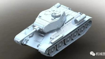 【武器模型】苏联坦克T-34-85模型3D图纸 Inventor设计 附STEP格式