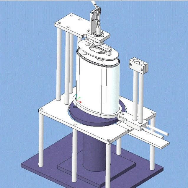 【工程机械】消声器焊接夹具3D模型图纸 STP格式