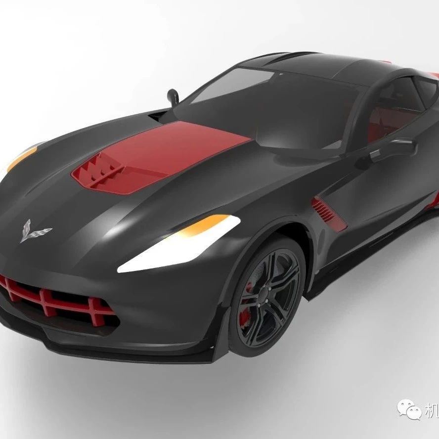 【汽车轿车】雪佛兰Corvette Z06外壳造型3D模型图纸 IGS格式