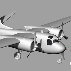 【飞行模型】Grumman C-1运输机简易模型3D图纸 STP格式