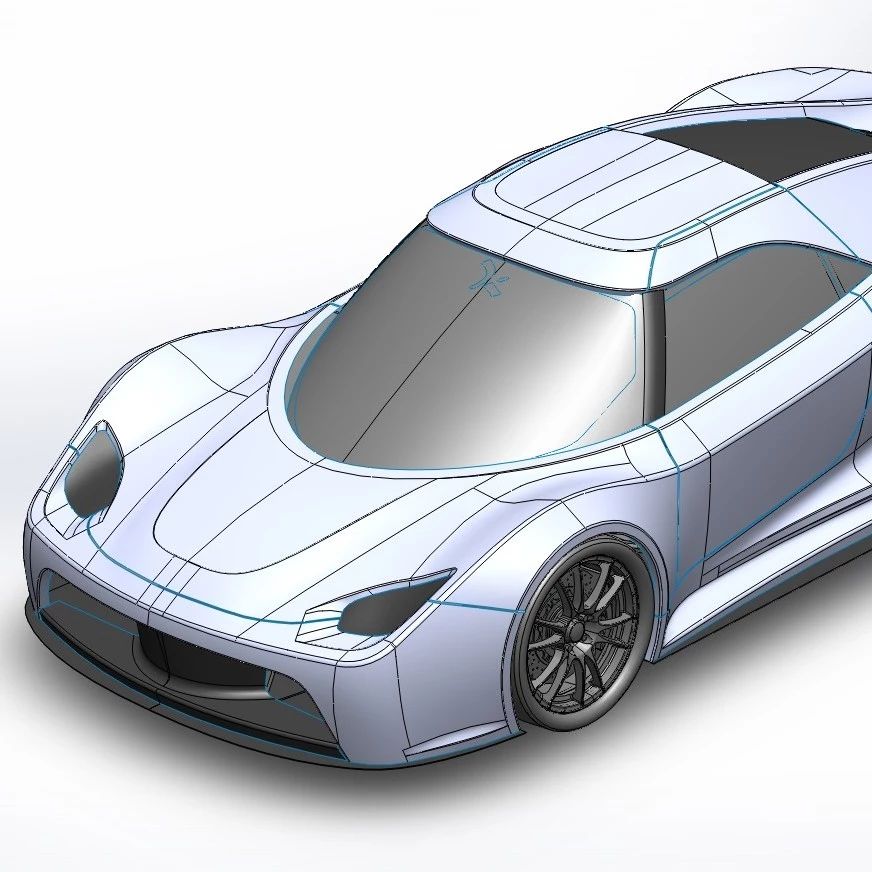 【汽车轿车】豪华跑车5G设计图纸 SolidWorks建模 附STEP IGS格式