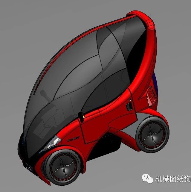 【汽车轿车】单人概念环保小汽车图纸 SolidWorks设计 城市电动车3D建模