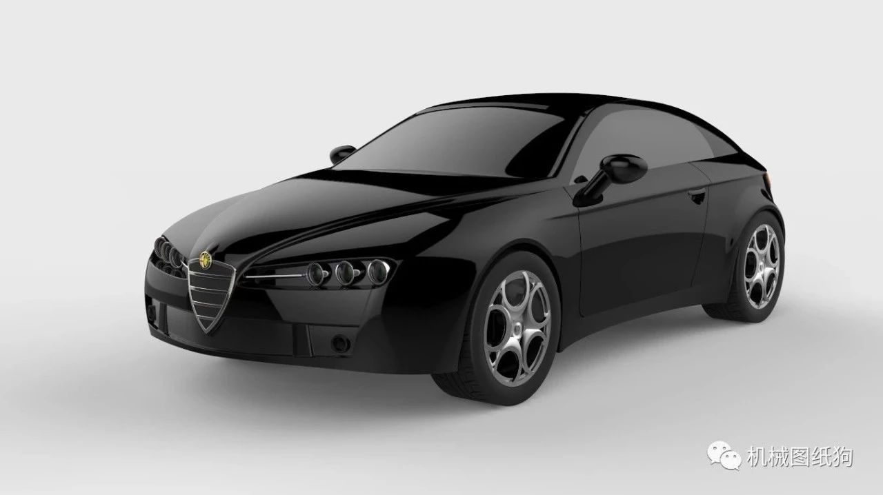 【汽车轿车】阿尔法罗密欧Brera汽车3D图纸 SolidWorks设计 附IGS step格式