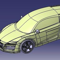 【汽车轿车】CATIA版R8汽车外壳3D图纸 stp格式