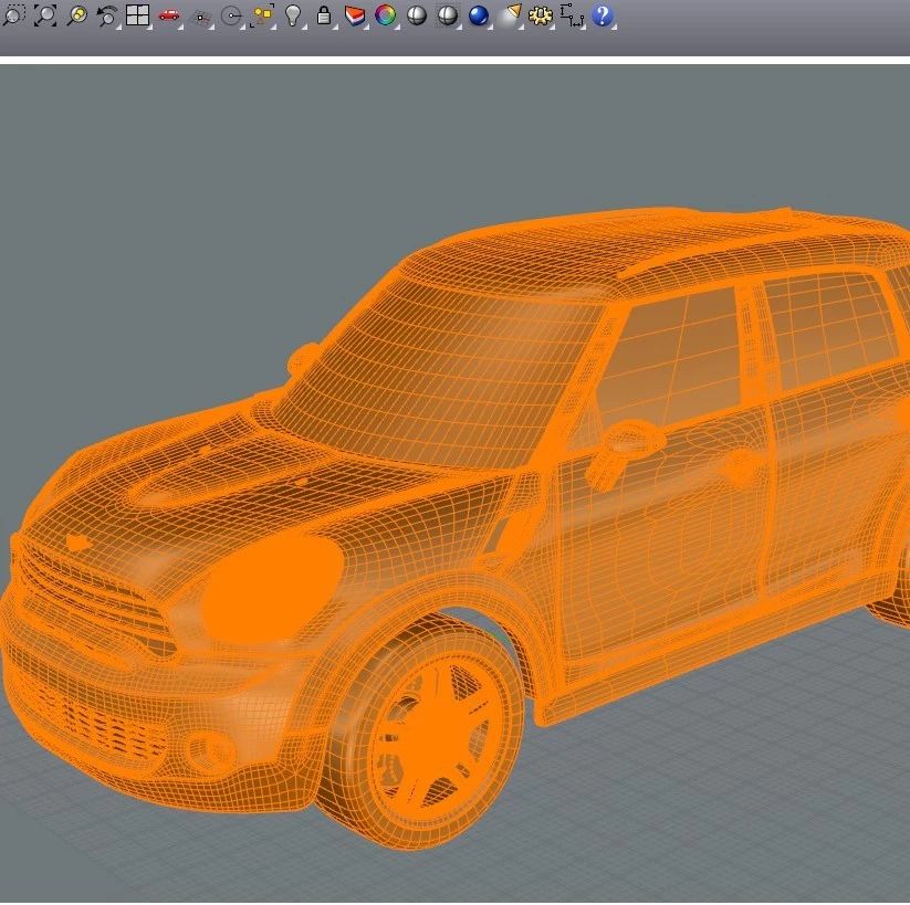【汽车轿车】mini countryman汽车外观三维建模图纸 Rhino设计 3dm格式