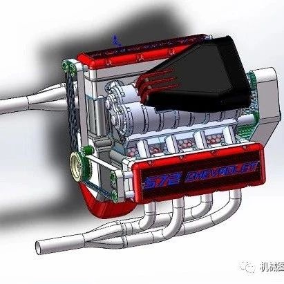 【发动机电机】雪佛兰572 V8发动机3D图纸 汽车引擎 IGS格式