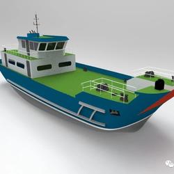 【海洋船舶】Cargo Ferry货运渡轮简易模型3D图纸 IGS格式