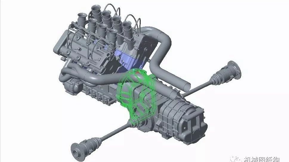 【发动机电机】SL-90变速箱发动机3D模型图纸 ProE Creo设计