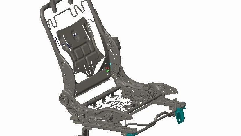 【汽车轿车】汽车座椅骨架、结构框架3D模型图纸 ProE Creo设计