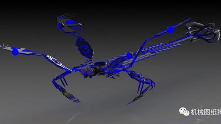【飞行模型】蜻蜓造型无人机飞行器3D模型图纸 Solidworks设计