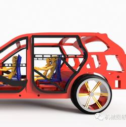 【汽车轿车】轿车车身碰撞试验设计模型3D图纸 Solidworks设计