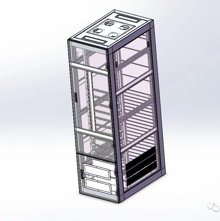 【工程机械】标准服务器机柜3D模型图纸 Solidworks设计