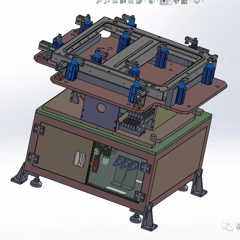 【工程机械】钣金组焊设备 上下框架组焊治具3D模型图纸 Solidworks设计 附STP