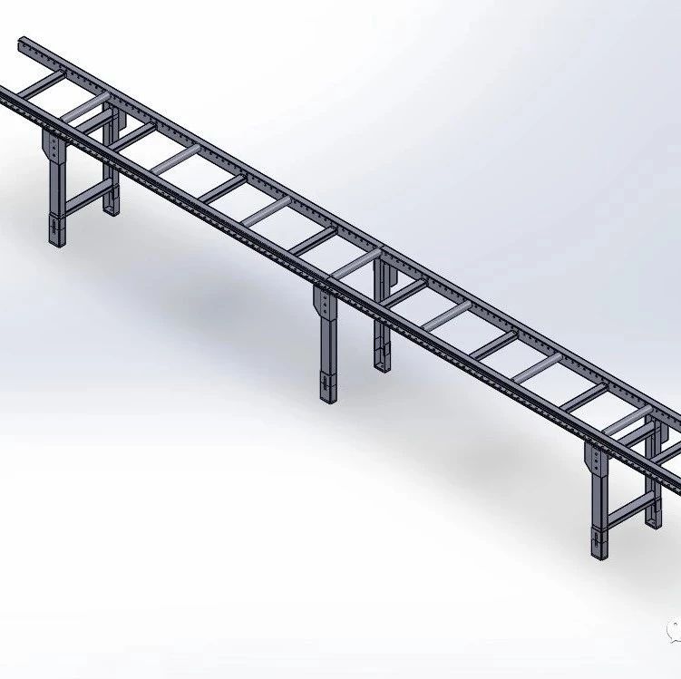 【工程机械】无动力钣金输送架3D模型图纸 Solidworks设计