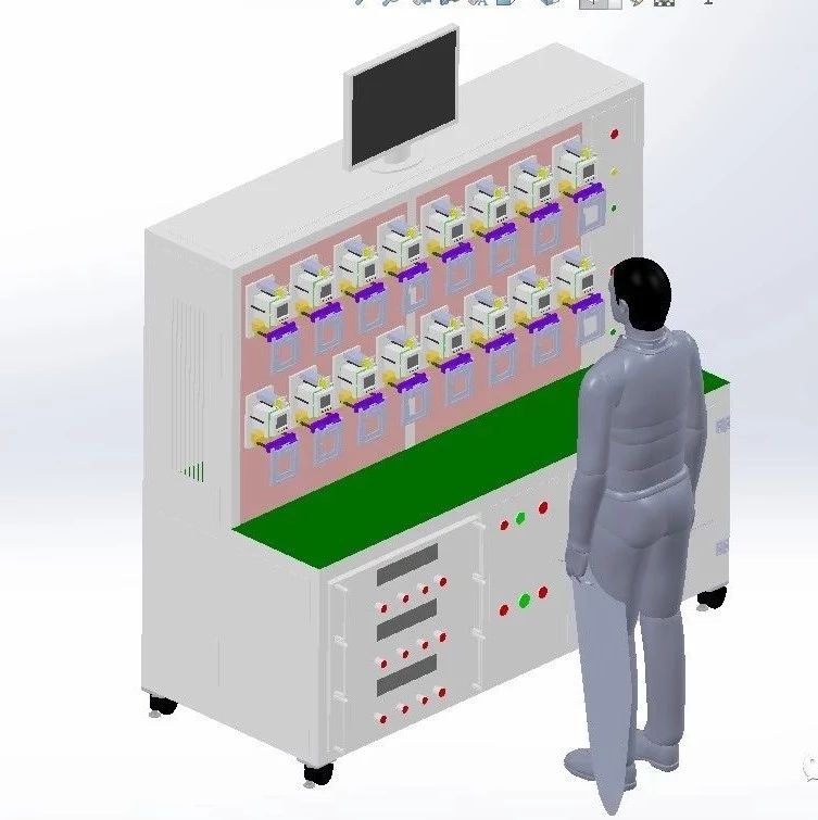 【非标数模】仪表测试机柜3D模型图纸 Solidworks设计