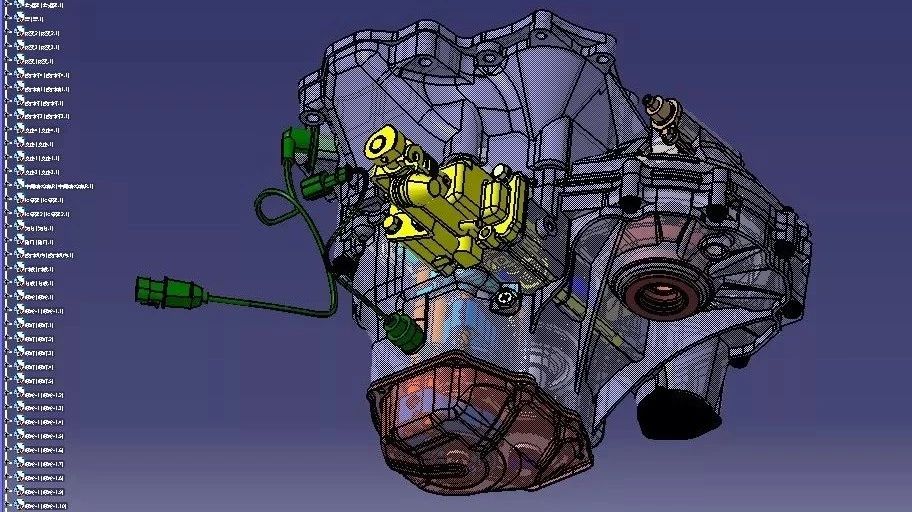 【差减变速器】手动变速箱总成3D模型图纸 CATIA设计