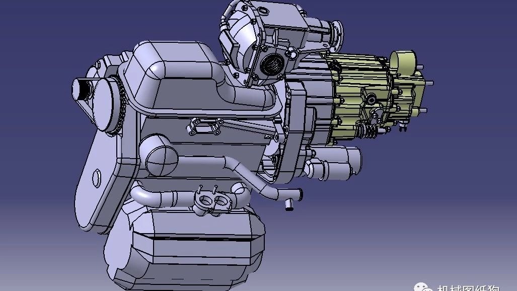 【差减变速器】一款发动机离合器变速箱外观图纸3D模型图纸 CATIA设计