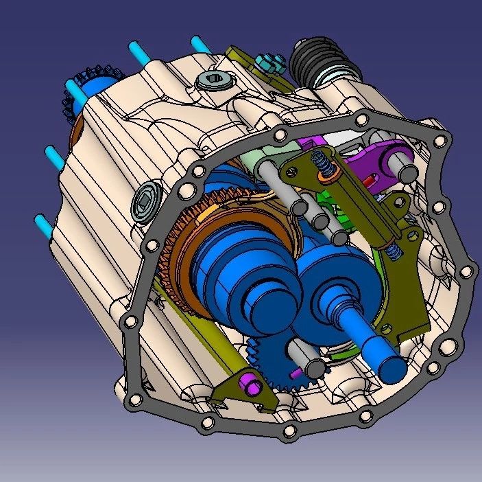 【差减变速器】一款汽车变速器变速箱装置3D模型图纸 CATIA设计