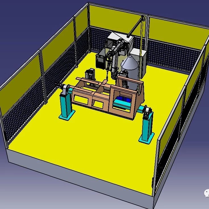 【非标数模】探矿机械机架体机器人焊接工作站3D数模图纸 IGS格式
