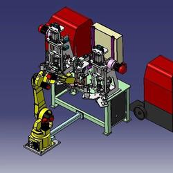 【非标数模】机器人焊接+检测设备3D数模图纸 STP格式