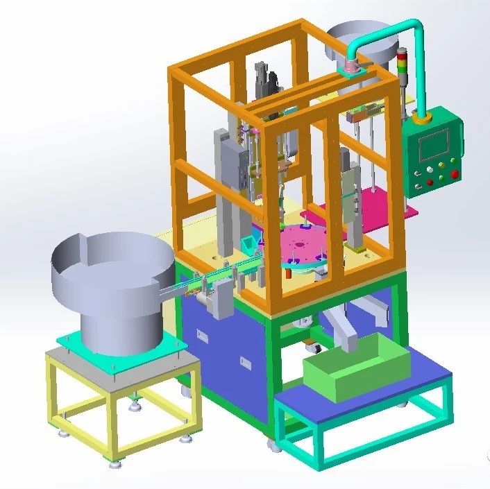 【非标数模】多转盘多工位螺栓锁紧设备(全自动送料锁螺丝机)3D图 Solidworks
