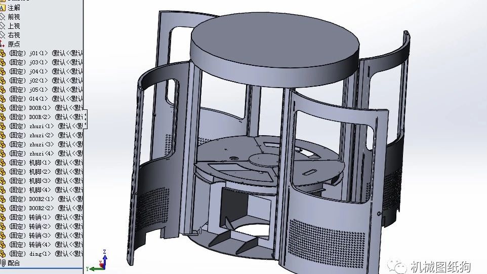 【非标数模】圆型钣金焊接机架3D模型图纸 Solidworks设计