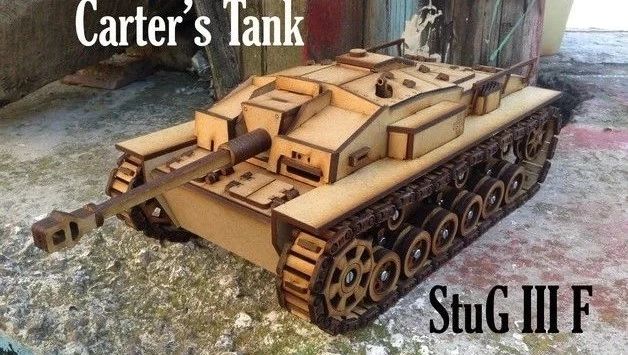 【武器模型】StuG III德国三号突击炮坦克模型图纸 激光雕刻 dxf svg格式