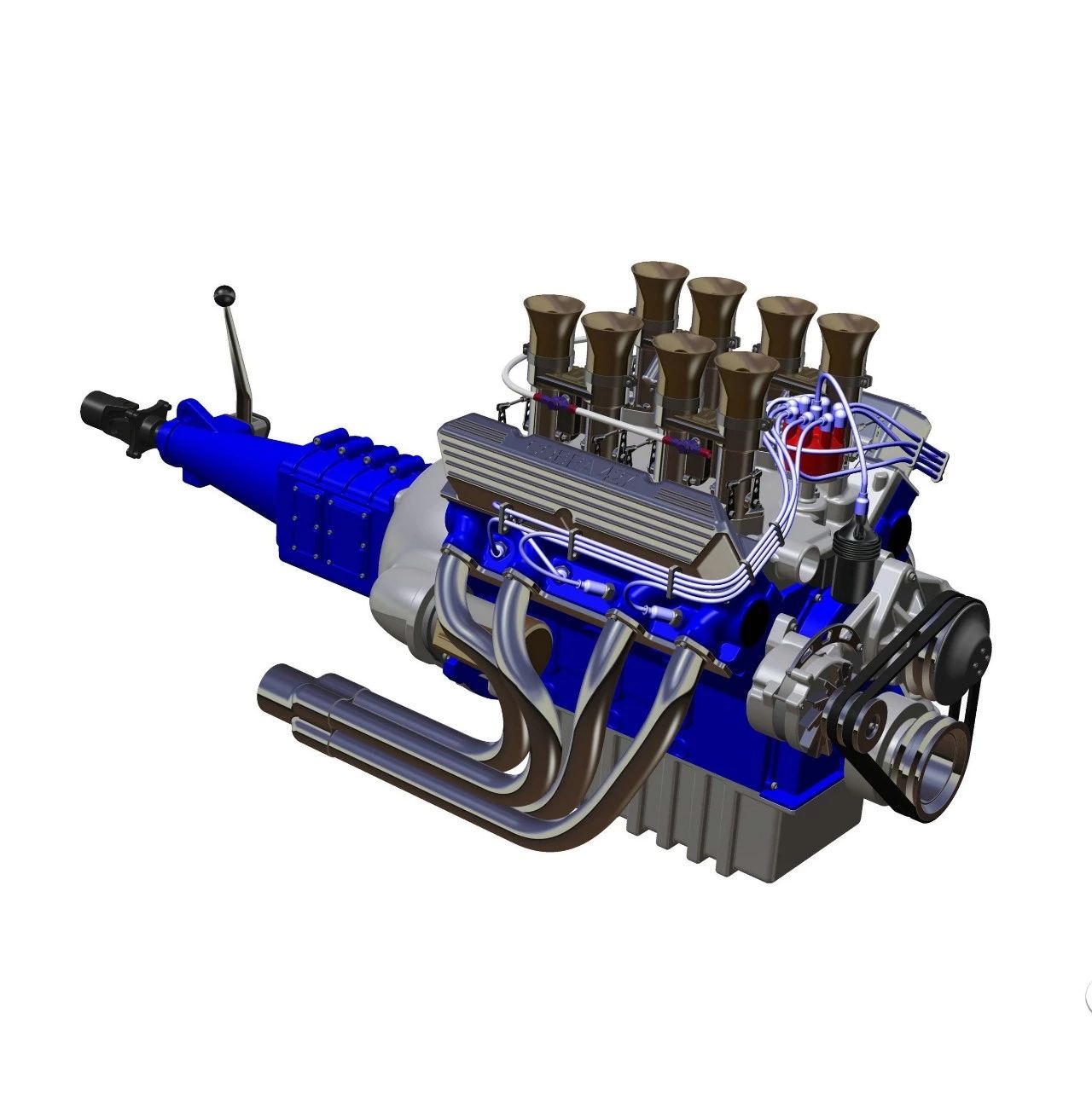 【发动机电机】福特Ford 427 发动机图纸 Inventor设计 附STP格式 引擎
